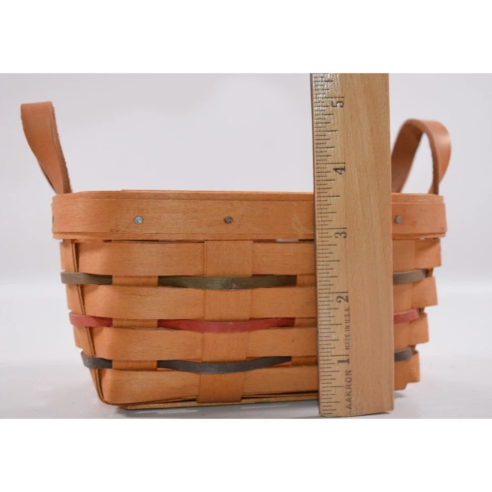 Longaberger Key Basket Combo 1995 Green Red Blue Accent Weaves